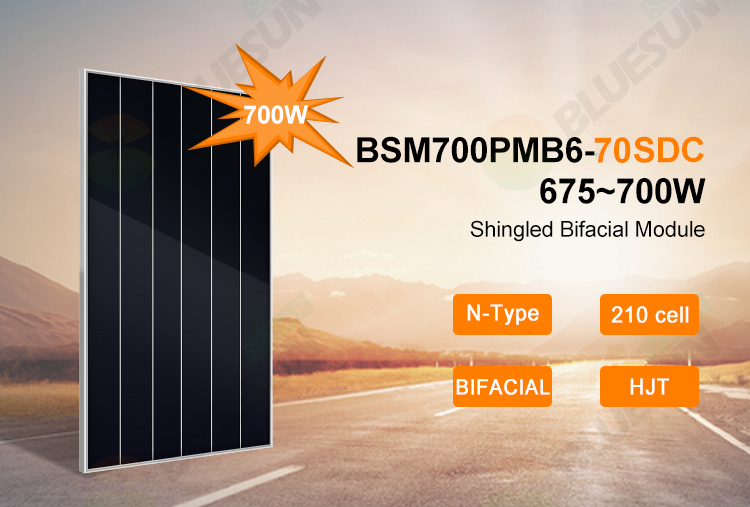 Fotovoltaický panel 700Wp - speciální technologie N-Type, SHINGLED, Bifacial , MONO 